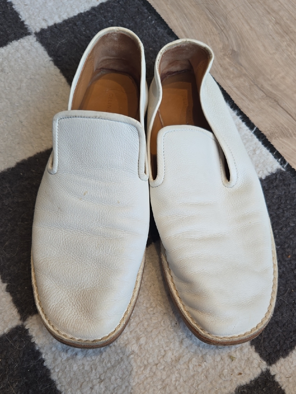 White Leather Slip-On Casual Shoes